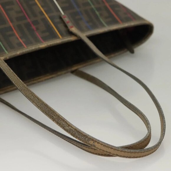 FENDI Zucca Canvas Tote Bag Brown Black Auth 136151 - Picture 8 of 16